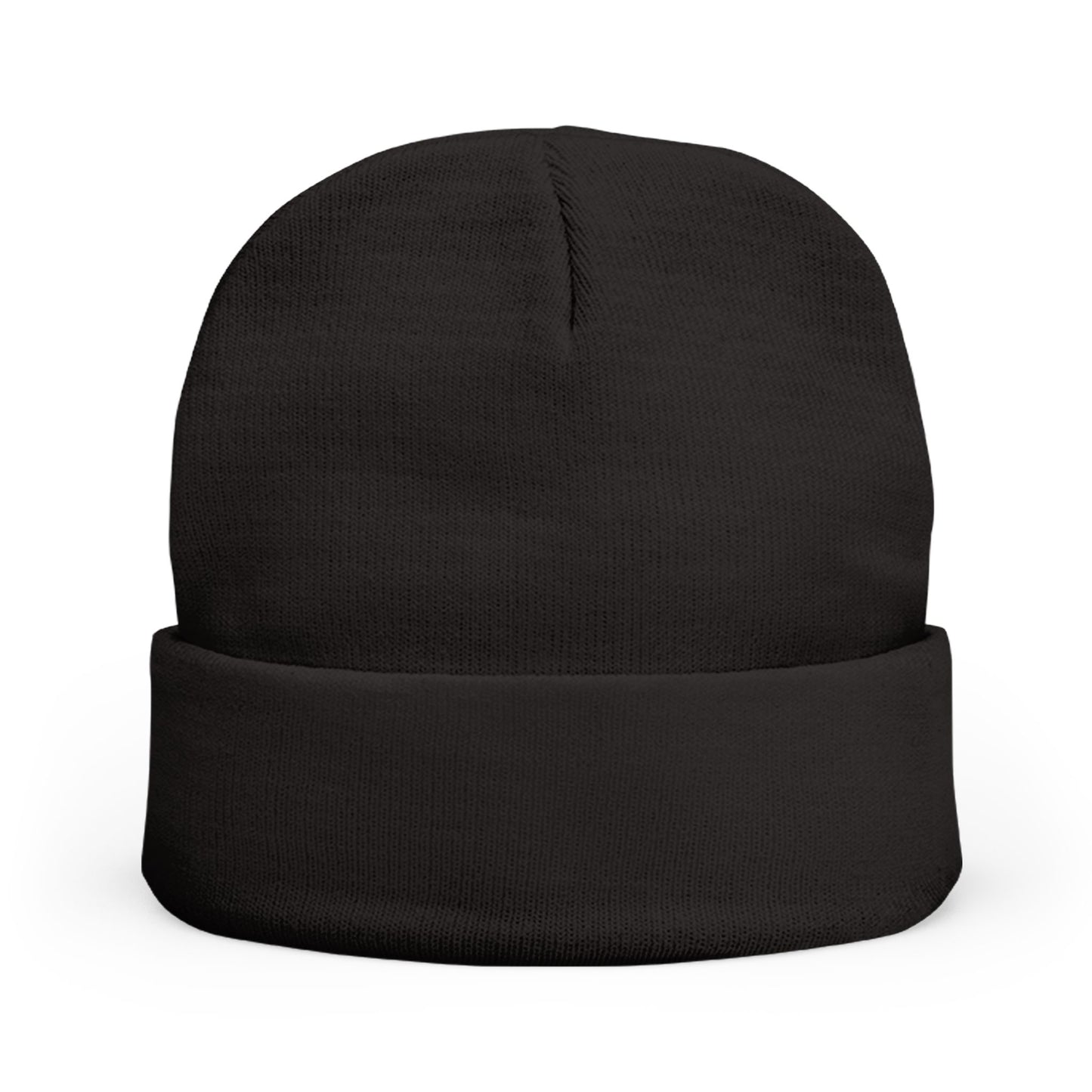 Embroidered "PseudoSilence - HUSH!" Knit Beanie — Black