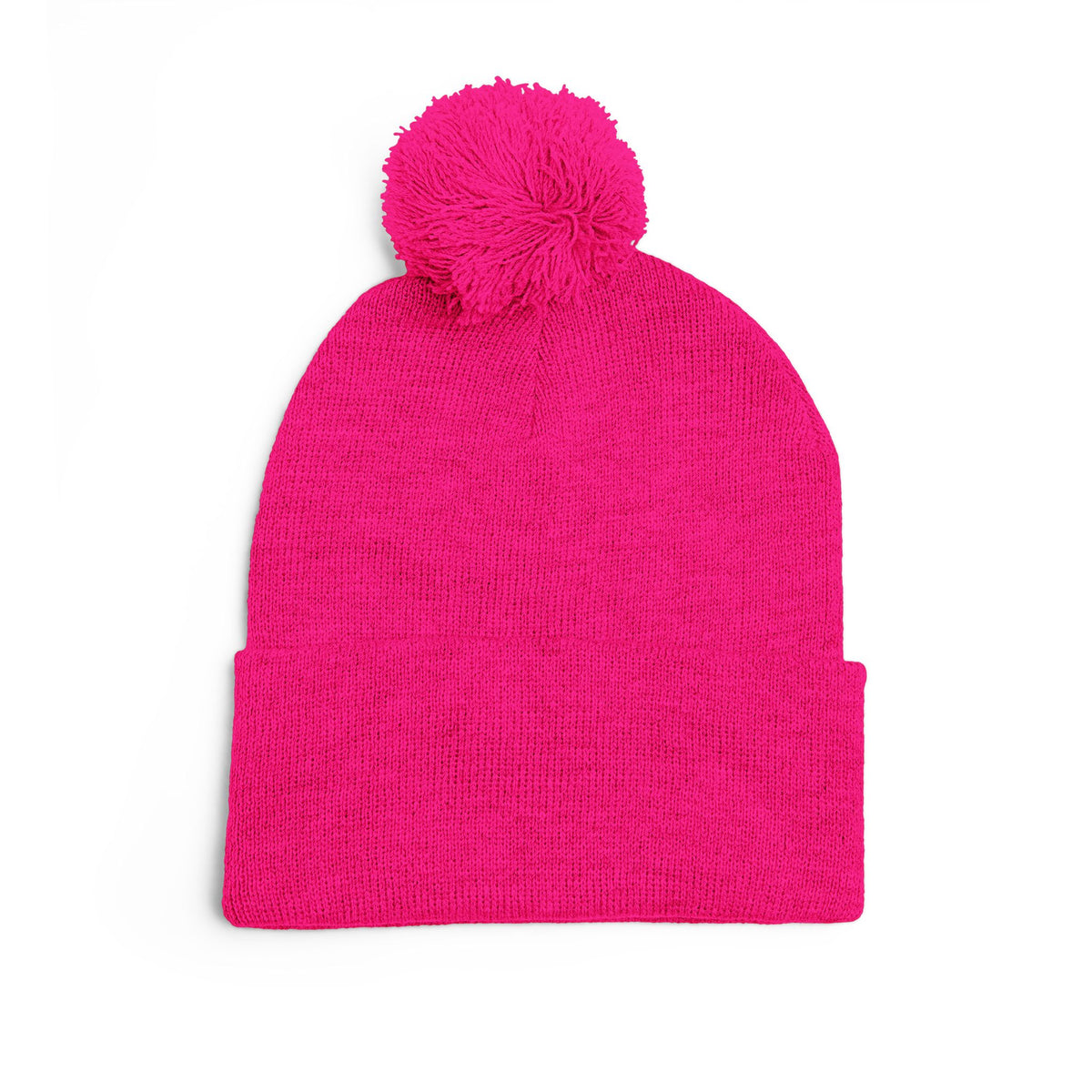 Embroidered Pom-Pom Knit Cap — 'PseudoSilence' Floral Beanie