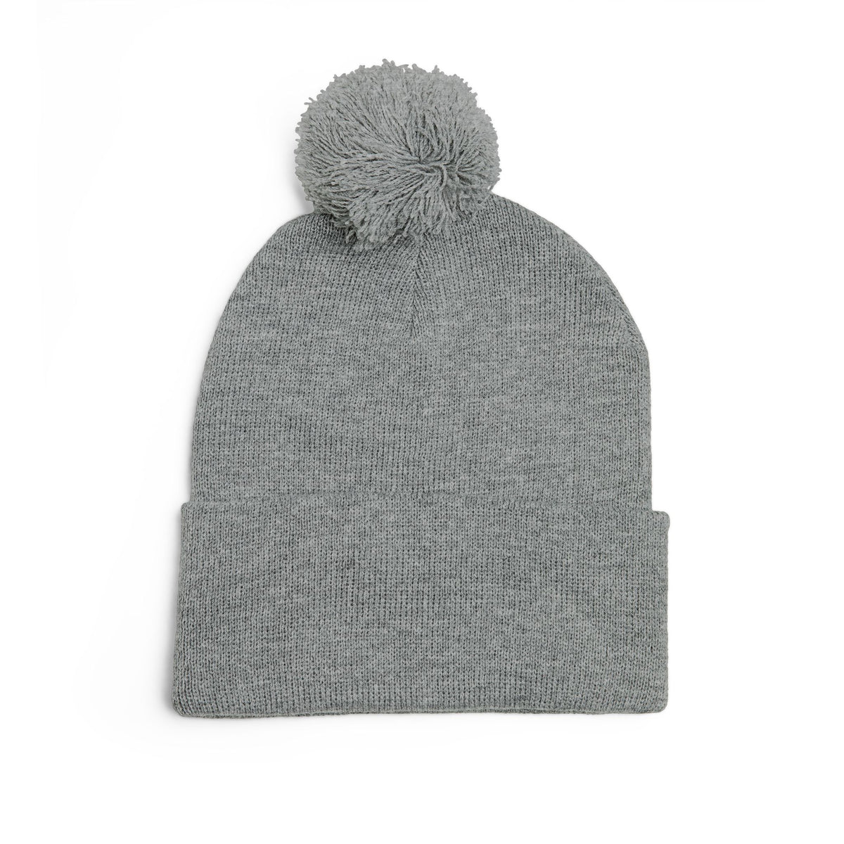 Embroidered Pom-Pom Knit Cap — 'PseudoSilence' Floral Beanie