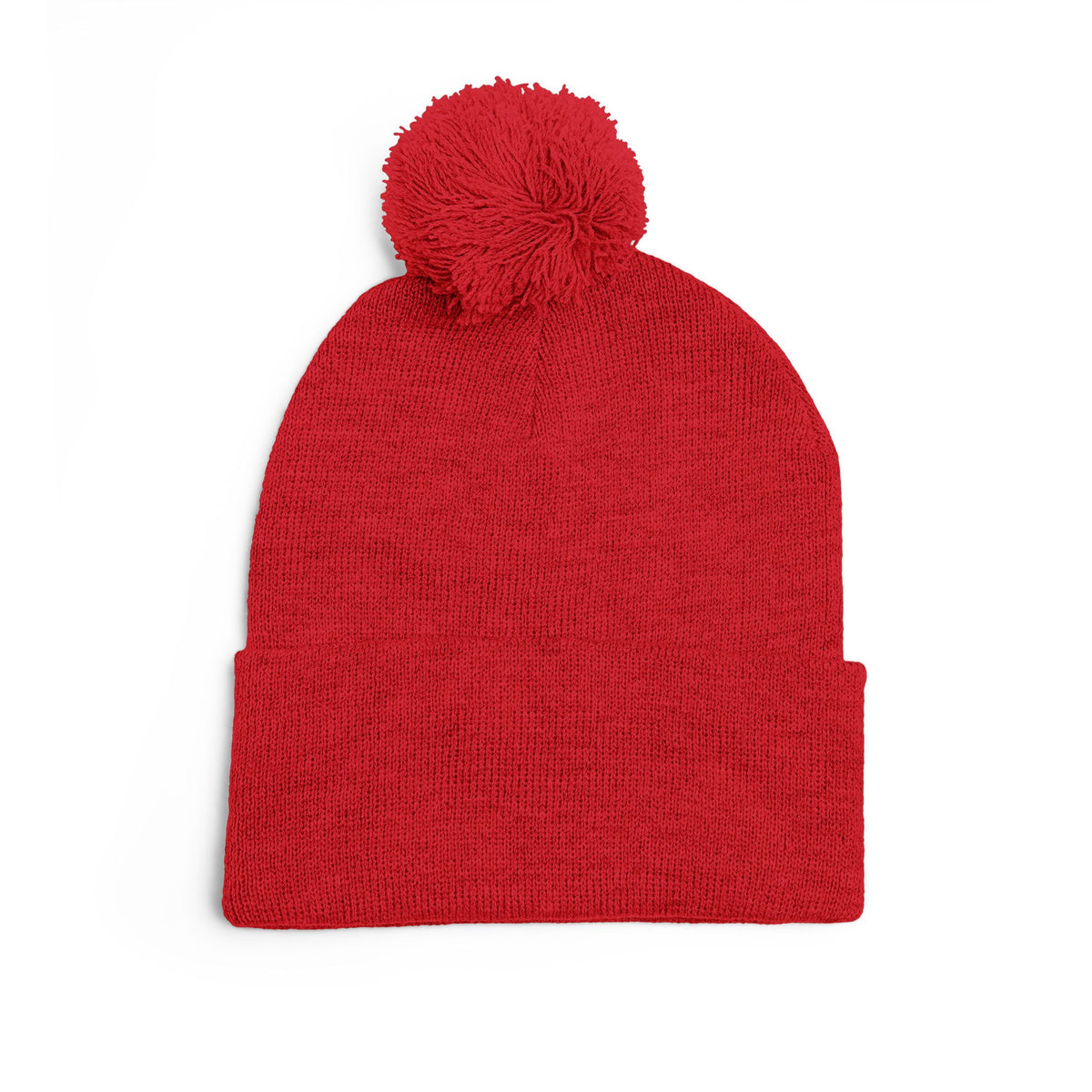 Embroidered Pom-Pom Knit Cap — 'PseudoSilence' Floral Beanie