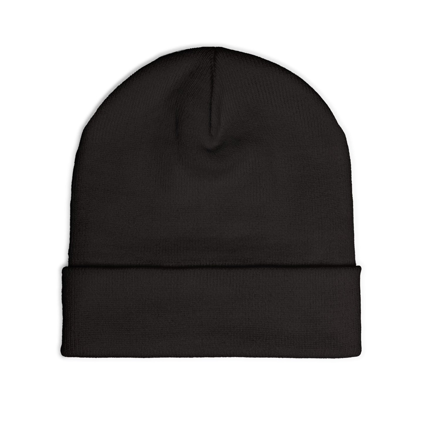 Embroidered "PseudoSilence - HUSH!" Knit Beanie — Black